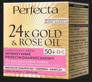 Krem przeciwstarzeniowy do twarzy Perfecta 24k Gold Rose 50+